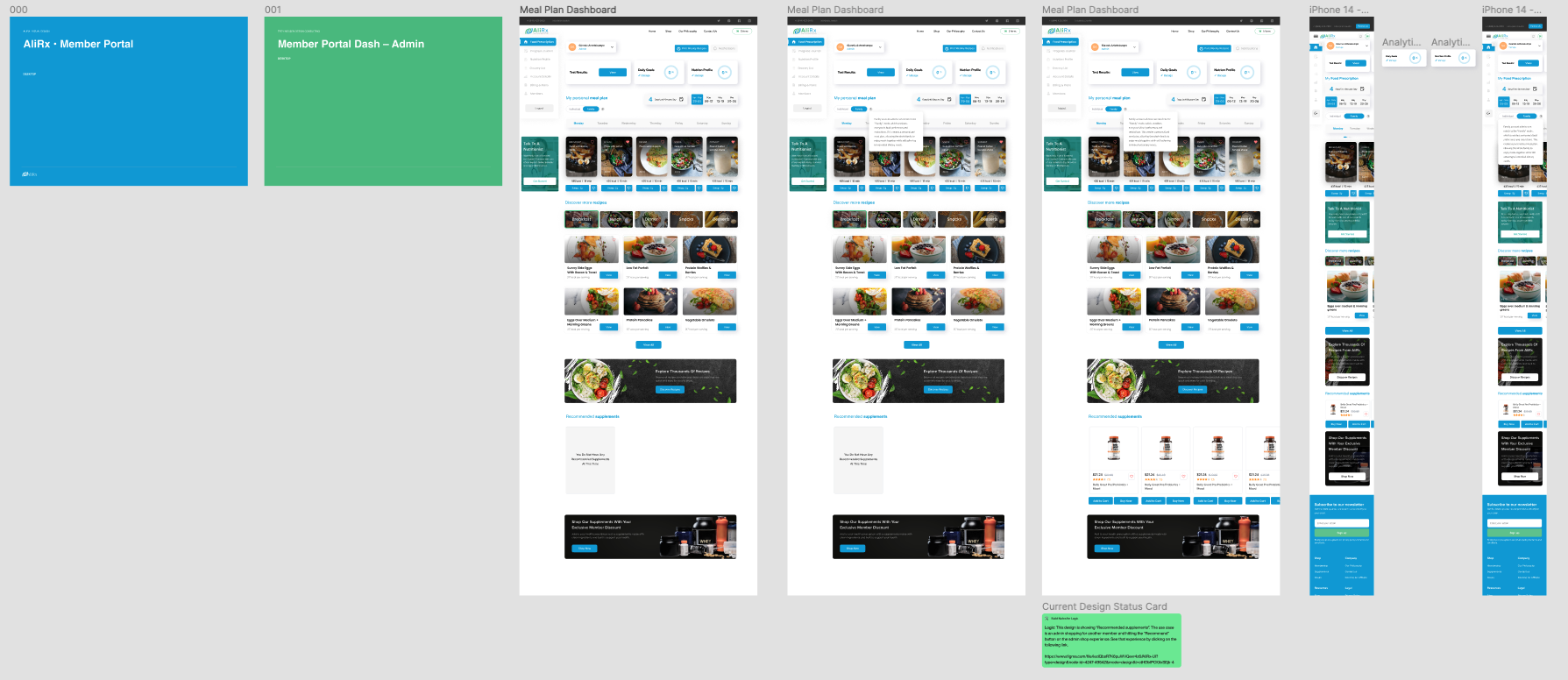 Additional product screens