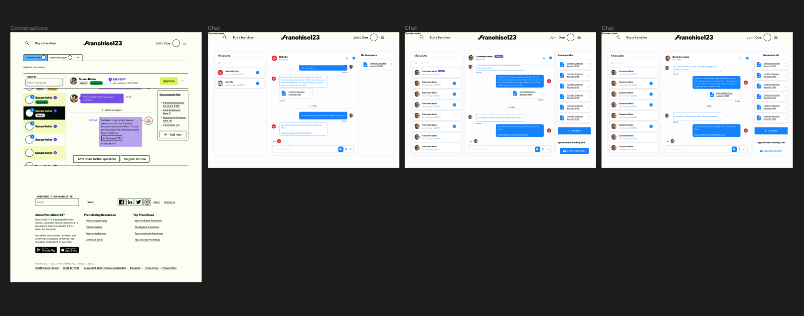 Chat and document-sharing flows